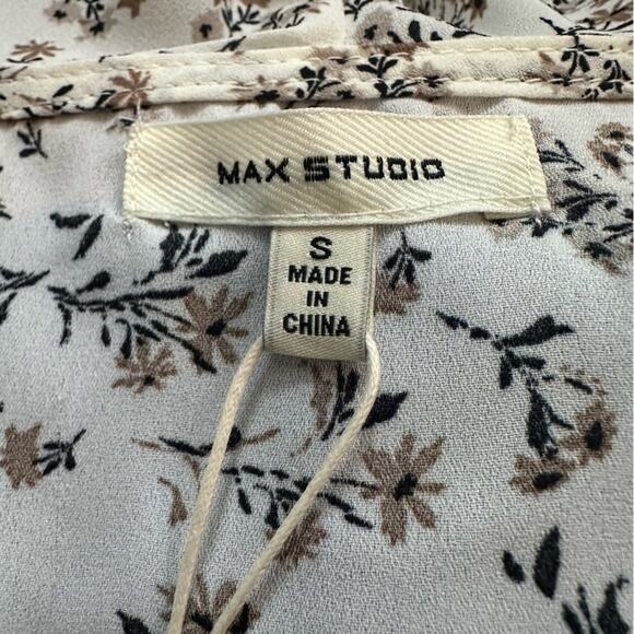 Max Studio Floral Ruffle NWT Wrap Top Sleeveless Shirt Small 2704D38 Blouse $78 - Picture 4 of 14